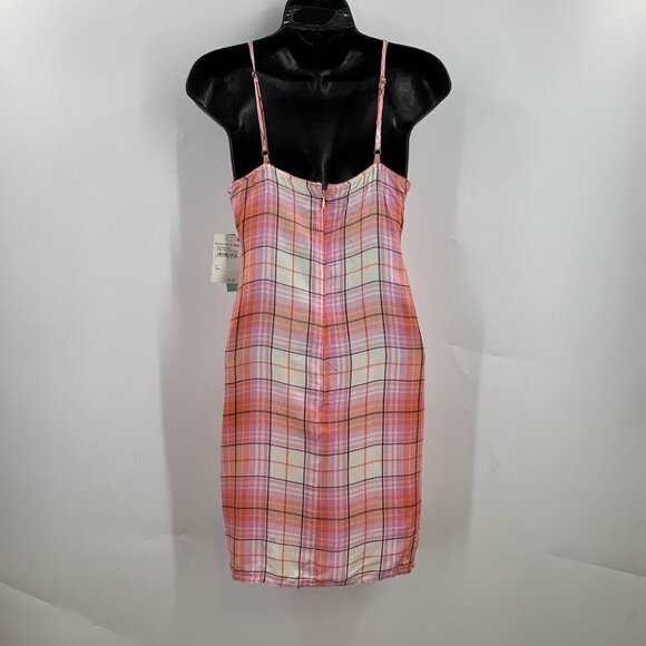 Abound Nordstrom Women's Plaid Spaghetti Strap Lightweight Mini Dress Size S NWT - Picture 2 of 13